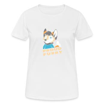 Proud Furry Funny Furry Fandom Fursuit Furries - Women's Breathable T-Shirt - white - Front - AI Model Female 172 dark (172cm)