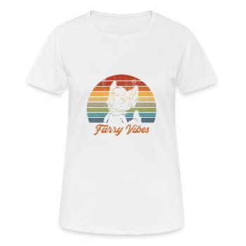 Retro Furry Vibes Furry Fandom Fursuit Furries - Women's Breathable T-Shirt - white - Front - AI Model Female 172 dark (172cm)