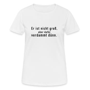 Lustiger Spruch - kleiner Schwanz - Frauen T-Shirt atmungsaktiv - Weiß - Vorne - AI Model Female 172 dark (172cm)