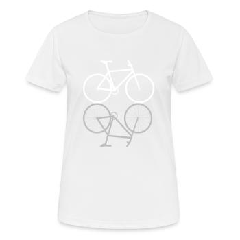 Bike on bike - Women's Breathable T-Shirt - white - Front - AI Model Female 172 dark (172cm)