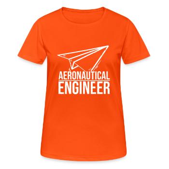 Aeronautical Engineer Paper Airplane T-Shirt - Frauen T-Shirt atmungsaktiv - Neonorange - Vorne - AI Model Female 172 dark (172cm)