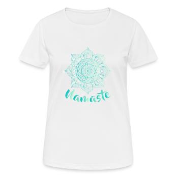 Namaste - Fleur de Lotus - T-shirt Spirituel Yoga Om - T-shirt respirant Femme - blanc - Devant - AI Model Female 172 dark (172cm)