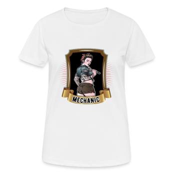 Vis mécanique - T-shirt respirant Femme - blanc - Devant - AI Model Female 172 dark (172cm)
