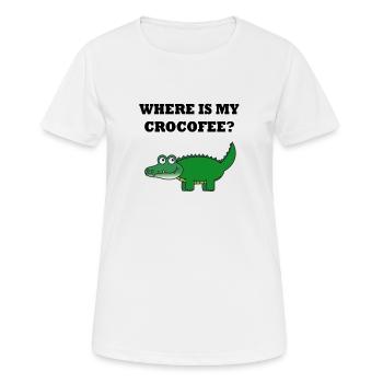Krokodil Kaffee-Sucht Wortspiel - Frauen T-Shirt atmungsaktiv - Weiß - Vorne - AI Model Female 172 dark (172cm)