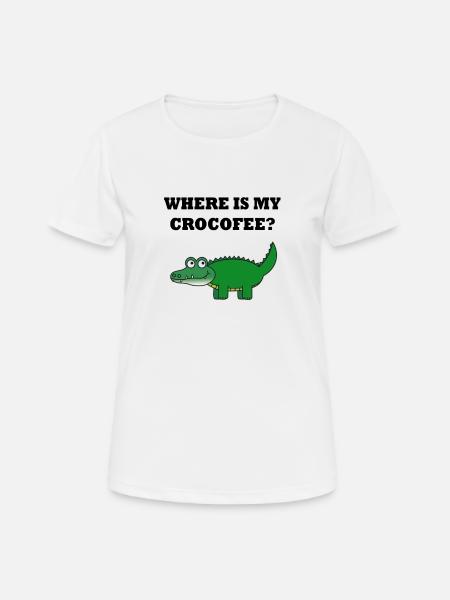Crocodile Coffee Addiction Jeux De Mots - T-shirt respirant Femme - blanc