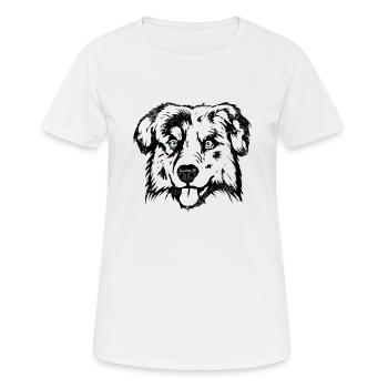 AUSTRALIAN SHEPHERD - T-shirt respirant Femme - blanc - Devant - AI Model Female 172 dark (172cm)
