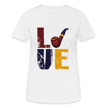 Love Smoking Pipe - Women's Breathable T-Shirt - white - Front - AI Model Female 172 dark (172cm)