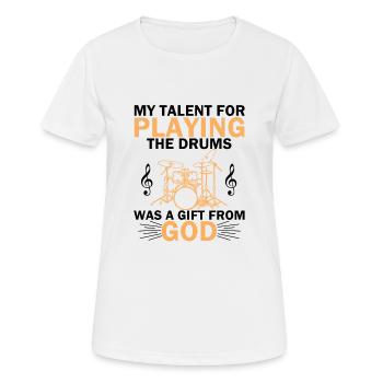 Geschenkidee Schlagzeug Spieler - Frauen T-Shirt atmungsaktiv - Weiß - Vorne - AI Model Female 172 dark (172cm)