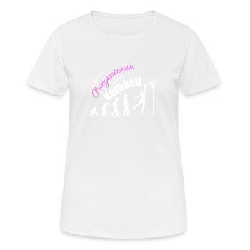 Echte Prinzessinnen spielen Korbball - Evolution - Frauen T-Shirt atmungsaktiv - Weiß - Vorne - AI Model Female 172 dark (172cm)
