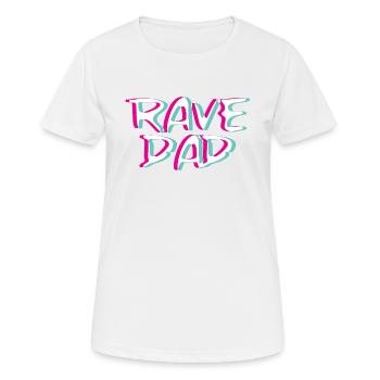 Techno Rave Papa Dad Trippy Ebm Glitch Hardstyle - T-shirt respirant Femme - blanc - Devant - AI Model Female 172 dark (172cm)