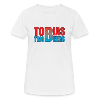 TwoBeers - Frauen T-Shirt atmungsaktiv - Weiß - Vorne - AI Model Female 172 dark (172cm)