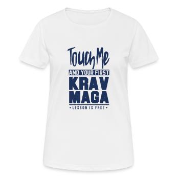 Krav Maga - Frauen T-Shirt atmungsaktiv - Weiß - Vorne - AI Model Female 172 dark (172cm)