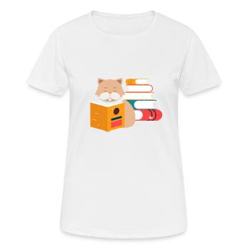 So Many Books So Little Time Cute For Cat And Book - Frauen T-Shirt atmungsaktiv - Weiß - Vorne - AI Model Female 172 dark (172cm)
