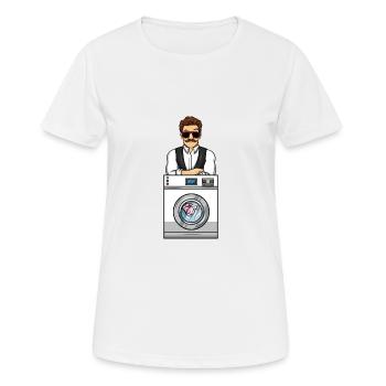 Brainwashing Washing Machine Propaganda False News - Women's Breathable T-Shirt - white - Front - AI Model Female 172 dark (172cm)