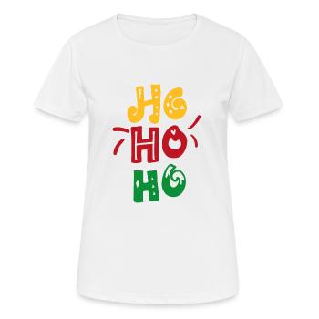 HO HO HO in yellow, red, green - Women's Breathable T-Shirt - white - Front - AI Model Female 172 dark (172cm)