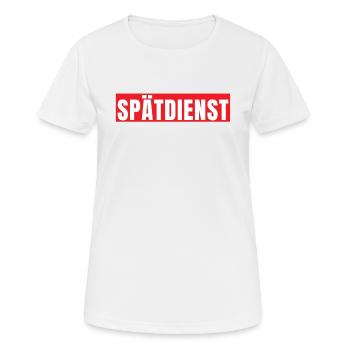 Spätschicht Spätdienst Schichtarbeit Geschenk - Frauen T-Shirt atmungsaktiv - Weiß - Vorne - AI Model Female 172 dark (172cm)