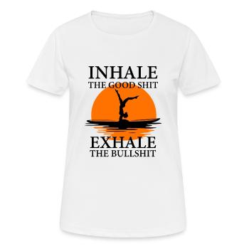 Yoga, respire - T-shirt respirant Femme - blanc - Devant - AI Model Female 172 dark (172cm)