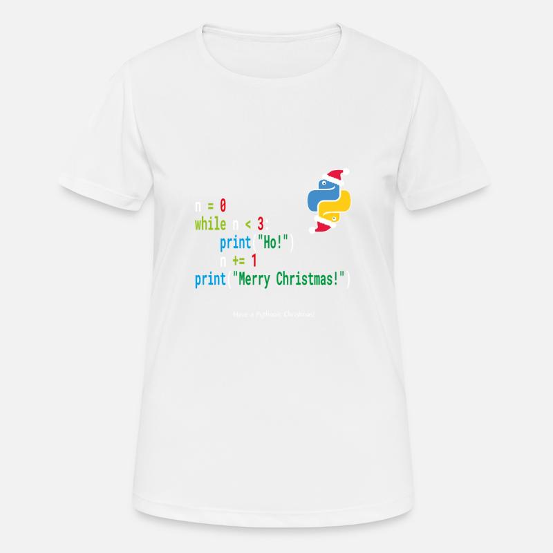 Ho! Ho! Ho! - Merry Christmas -Python Geek Shirt - Women's Breathable T-Shirt - white