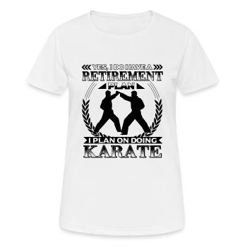 Retirement Plan Karate - Women's Breathable T-Shirt - white - Front - AI Model Female 172 dark (172cm)