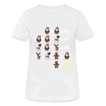 Devinette math math prof école primaire noël - T-shirt respirant Femme - blanc - Devant - AI Model Female 172 dark (172cm)