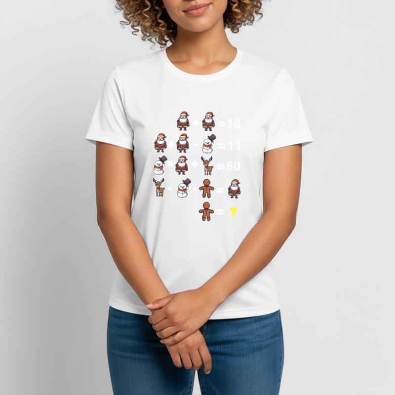Devinette math math prof école primaire noël T-shirt respirant Femme