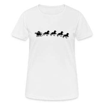 Cheval de Noel Islandais - T-shirt respirant Femme - blanc - Devant - AI Model Female 172 dark (172cm)