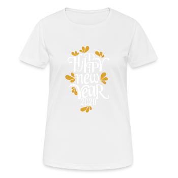 Bonne année 2020 feux d'artifice arrondis - T-shirt respirant Femme - blanc - Devant - AI Model Female 172 dark (172cm)