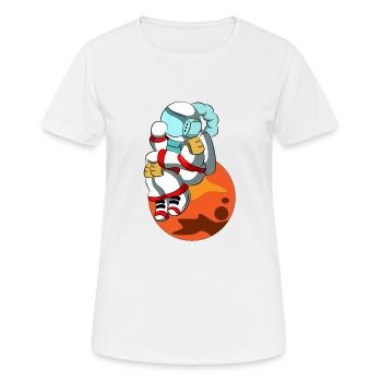 Nachdenkender Astronaut - Frauen T-Shirt atmungsaktiv - Weiß - Vorne - AI Model Female 172 dark (172cm)