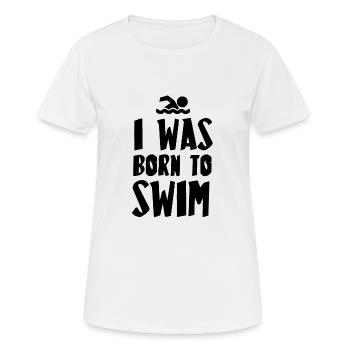Schwimmen Geschenkidee - Frauen T-Shirt atmungsaktiv - Weiß - Vorne - AI Model Female 172 dark (172cm)