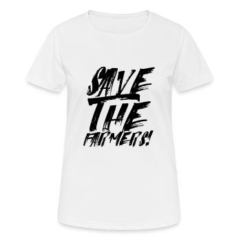 Farmers Protest Demo Farmer Protest Farmers Tractor - Women's Breathable T-Shirt - white - Front - AI Model Female 172 dark (172cm)