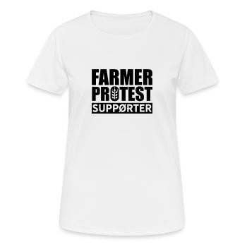 Farmers Protest Farmer Protest Farmers Demo Tractor - Women's Breathable T-Shirt - white - Front - AI Model Female 172 dark (172cm)