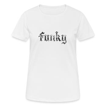 Funky Vintage - Frauen T-Shirt atmungsaktiv - Weiß - Vorne - AI Model Female 172 dark (172cm)