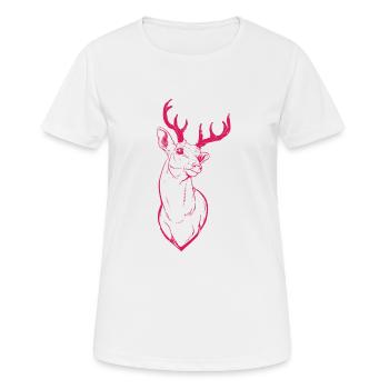 Deer head - purple - Women's Breathable T-Shirt - white - Front - AI Model Female 172 dark (172cm)