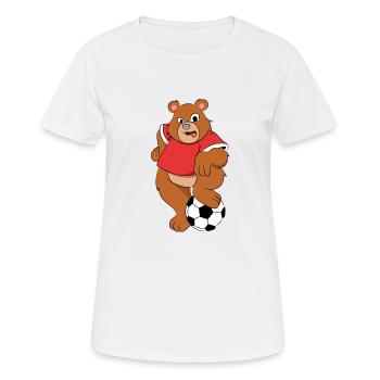 Ours de football - T-shirt respirant Femme - blanc - Devant - AI Model Female 172 dark (172cm)