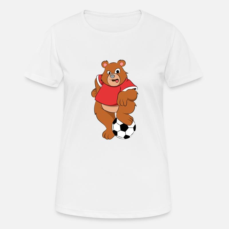 Soccer Bear - Women's Breathable T-Shirt - white