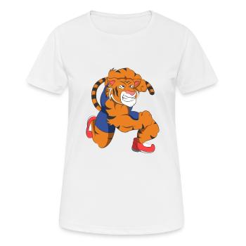 Muskel Tiger - Frauen T-Shirt atmungsaktiv - Weiß - Vorne - AI Model Female 172 dark (172cm)