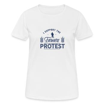 Traktor Demonstration Demo Bauer Bauernprotest - Frauen T-Shirt atmungsaktiv - Weiß - Vorne - AI Model Female 172 dark (172cm)