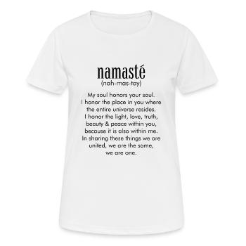 Yoga Méditation Spiritualité Namaste Noir - T-shirt respirant Femme - blanc - Devant - AI Model Female 172 dark (172cm)