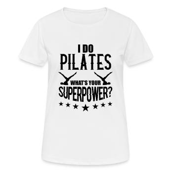 Je fais cadeau d'entraînement de l'exercice Pilates - T-shirt respirant Femme - blanc - Devant - AI Model Female 172 dark (172cm)
