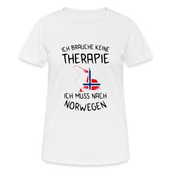 Norwegen Angeln Norwegische Flagge Dorsch Geschenk - Frauen T-Shirt atmungsaktiv - Weiß - Vorne - AI Model Female 172 dark (172cm)