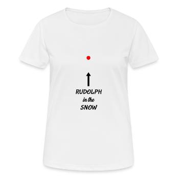 Rudolph dans la neige. Rudolf dans la neige. - T-shirt respirant Femme - blanc - Devant - AI Model Female 172 dark (172cm)