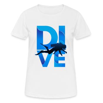 diving - Women's Breathable T-Shirt - white - Front - AI Model Female 172 dark (172cm)