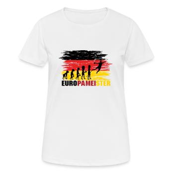 Handball Europameister Deutschland - Frauen T-Shirt atmungsaktiv - Weiß - Vorne - AI Model Female 172 dark (172cm)