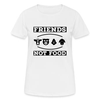 Vegan Tierliebhaber Freinds Not Food T-Shirt - Frauen T-Shirt atmungsaktiv - Weiß - Vorne - AI Model Female 172 dark (172cm)