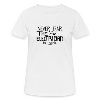 Angst Elektriker Hilfe - Frauen T-Shirt atmungsaktiv - Weiß - Vorne - AI Model Female 172 dark (172cm)