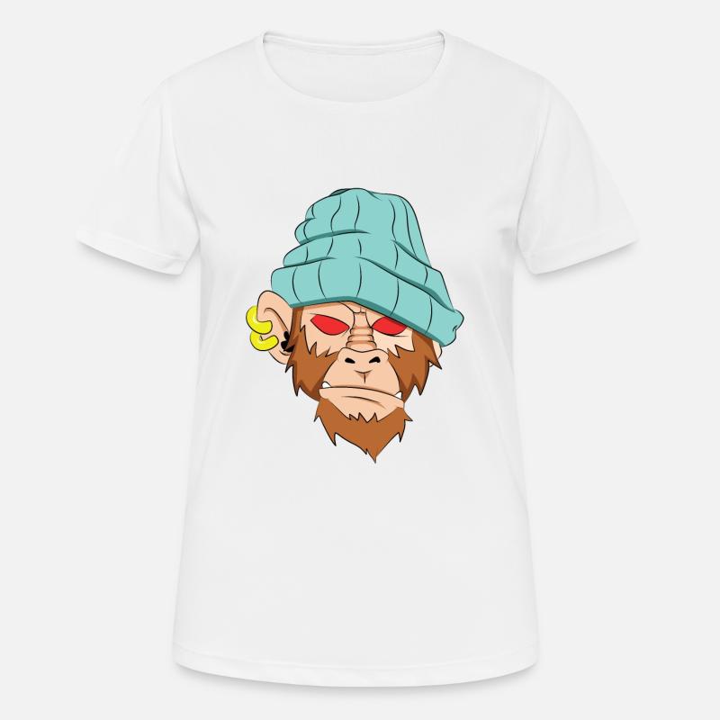Face skull chimpanzee - Women's Breathable T-Shirt - white