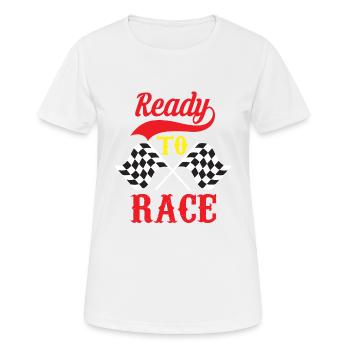 AUTO SHIRT READY TO RACE Gift - Women's Breathable T-Shirt - white - Front - AI Model Female 172 dark (172cm)