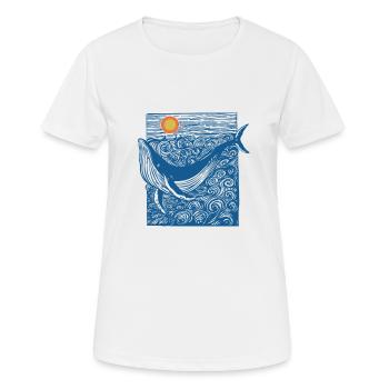 Ozean Wal Doodle - Frauen T-Shirt atmungsaktiv - Weiß - Vorne - AI Model Female 172 dark (172cm)