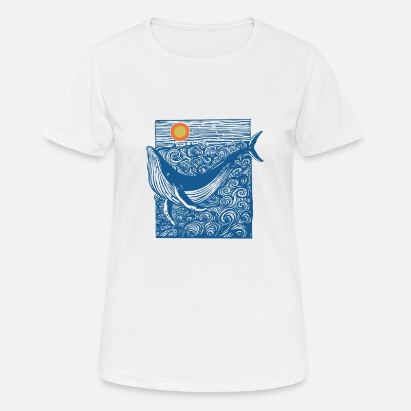 Ocean whale doodle - Women's Breathable T-Shirt - white