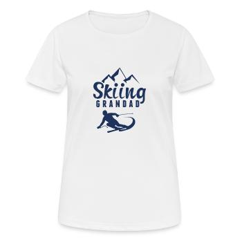 Ski grandfather skiing grandpa skier skis slope - Women's Breathable T-Shirt - white - Front - AI Model Female 172 dark (172cm)
